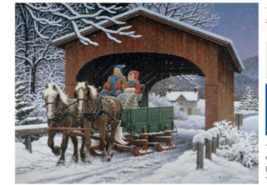 Bits And Pieces On the Way Winter Holiday Scene 1000 Piece Jigsaw Puzzle  - £23.88 GBP