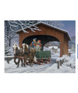 Bits And Pieces On the Way Winter Holiday Scene 1000 Piece Jigsaw Puzzle  - £23.66 GBP