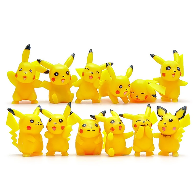 12pcs/lot Pokemon Pikachu Toys Pikachu Cute Figures PVC Action Figure Toys Doll - £16.10 GBP