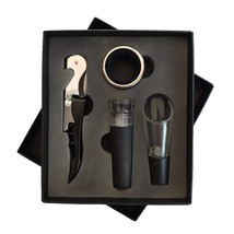 Wine Bottle Opener Set with Stopper &amp; Cup Storage Case Stainless Steel Kit - $11.99