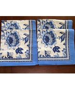 Williams Sonoma Jaipur Print Set of 4 Dinner Napkins 20 x 20&quot; Square Blu... - $18.80