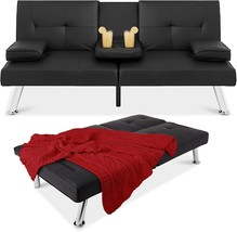 Black Modern Convertible Folding Futon Sofa Bed With Removable, And Bonus Rooms. - £165.31 GBP