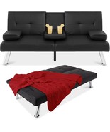 Black Modern Convertible Folding Futon Sofa Bed With Removable, And Bonu... - £163.53 GBP