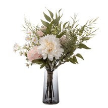 Peony Dahlia Artificial Flower Bouquet Floral Arrangement - £13.44 GBP