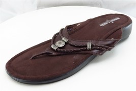 Minnetonka Sz 9 M Brown Flip Flop Leather Women Sandals 700001 - £15.60 GBP