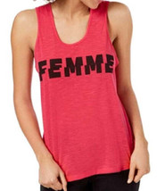 Material Girl Womens Activewear Rise Above Graphic Knot Back Tank Top Small - £27.73 GBP