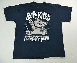 The Big Bang Theory Soft Kitty Warm Kitty T Shirt Navy Blue Mens Size Large - $21.99