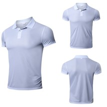 100% Polyester T Shirt For Men wear Casual Collar Camisetas  Top Quick Dry and L - £88.71 GBP
