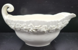 Wedgwood Cream Color on Cream Color Gravy Boat Vintage Emboss Shell Edge England - £61.66 GBP
