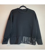 Nike Women’s Crewneck Size Large Sweatshirt Black Just Do It Logo Pockets - $14.00