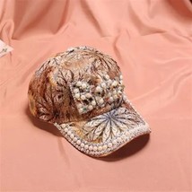 Lace Sunshade Duck Tongue Hat Heavyweight Rhinestone Pearl Letter Baby Casual Ba - £10.97 GBP