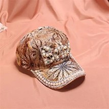 Lace Sunshade Duck Tongue Hat Heavyweight Rhinestone Pearl Letter Baby Casual Ba - £11.00 GBP