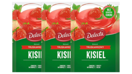 DELECTA instant jello: STRAWBERRY 3pc/12 servings/3 x 38g FREE SHIPPING - $12.86