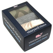 Vineyard Vines Men&#39;s Pima Cotton Socks 3 Pack Camo Palm Print Made in Peru OS - £27.56 GBP