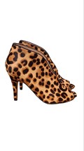 Halogen Shoes Womens Size 7 Peep Toe Animal Print Calf Hair Heels - $19.80