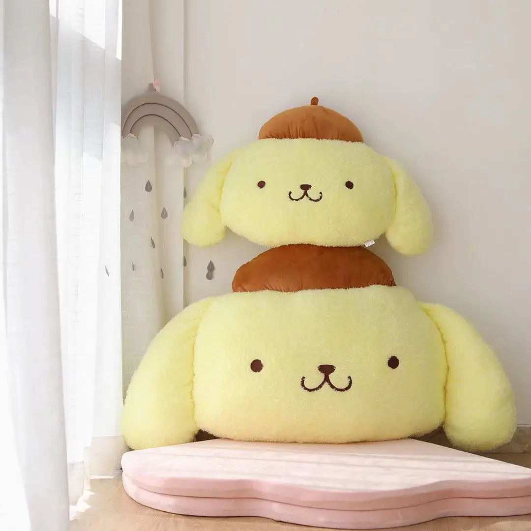 Sanrio Soft Pom Pom Purin Plush  Back Cushion Big Size Fluffy Stuffed Anime Plus - £29.48 GBP