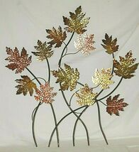 Metal Art Wall Hanging Fall Autumn Leaves Copper &amp; Brass Color Leaf Scul... - $69.29