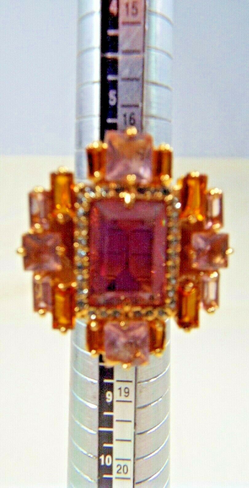 Size 7 Louise et Cie 14k Gold Plated Ring Faceted Prong Set Multicolored Stones Item image 7