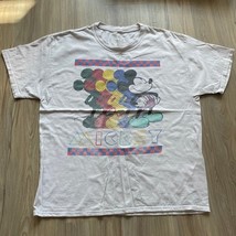 Disney Mickey Mouse Shirt Men&#39;s XL White Colorful Retro - $266.51 MXN