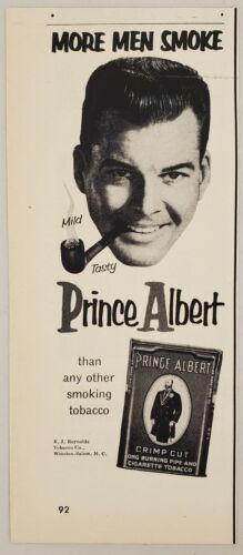 1953 Print Ad Prince Albert Tobacco Happy Man Smokes a Pipe Winston-Salem NC - $9.88