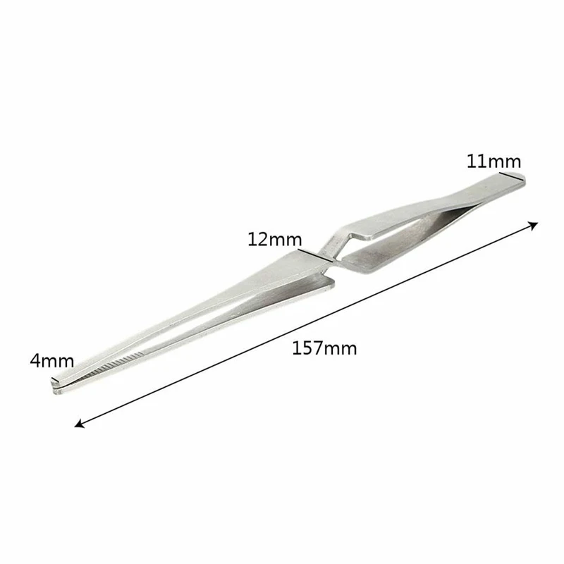 House Home Cross Lock Stainless Steel Reverse Action Curved Straight Tweezer Acr - £19.67 GBP