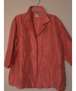Emma James Liz women&#39;s-1 silk top button shirt blouse 3/4 sleeve peach-r... - $19.00