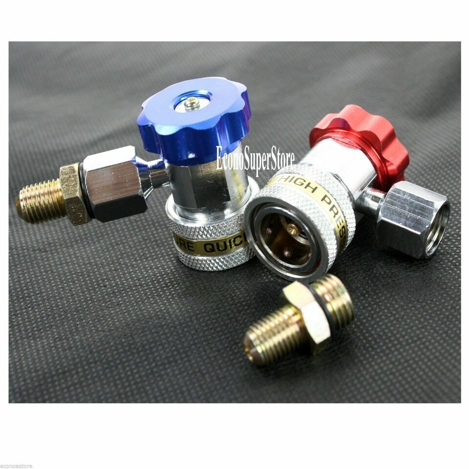 Deluxe Adjustable AC R134a Quick Coupler Connector  Adapter 1/4&quot; SAE HVAC - $17.75