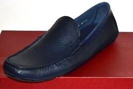 Ferragamo Men&#39;s Gara Blue Marine Leather Loafer Italy Shoes Size EU 11.5 US 12.5 - £431.21 GBP