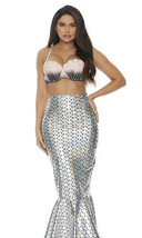 SALE ~Sexy Forplay Sea Me Shining Mermaid Metallic Silver &amp; Black Costum... - $49.99+