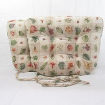 Waverly Pastoral Plaid Natural Floral Fruit Herbs 2-PC Tufted Seat Cushions - £44.05 GBP