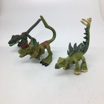 3 JURASSIC WORLD Bendy Biters Stegosaurus Velociraptor  Dilophosaurus - £12.24 GBP