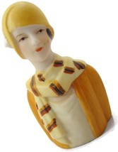 1983 AVON Collectible Porcelain Thimble Lady w/ Scarf &amp; Cloche Hat CIRCA... - £10.05 GBP