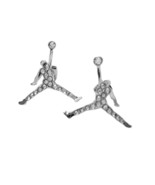 NEW MICHAEL JORDAN SILVER - PLATED PAIRS STUD EARRINGS JUMPMAN JUMP MAN - $20.17 CAD