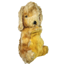 15&quot; VINTAGE RUSHTON YELLOW PUPPY DOG RED EARS STUFFED ANIMAL PLUSH TOY A... - £96.43 GBP