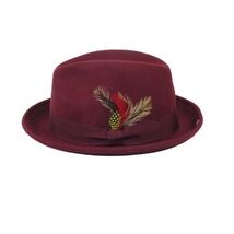 Men's Broner Wool Hat Classic Soft Fedora SCORSESE 73-785 Merlot Wine image 3