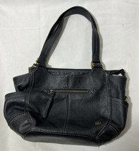 The Sak Womens Zipper Closure Black  Leather Crossbody Bag Soft Clean - £14.15 GBP