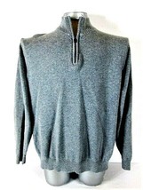 Lands End mens  Large  LONG SLEEVE GRAY 100% COTTON 1/4 ZIP NECK SWEATER... - £8.26 GBP