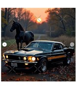 1969 Ford Mustang Poster - 33.1&quot; x 33.1&quot; - Semi Gloss - $40.10