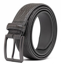 HOT Gray Mens Genuine Leather Belts for Men Dress Belt  Size 32-46 - £19.00 GBP