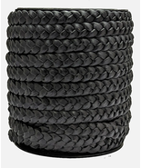 Flat Braided Leather Cord Black 10 mm x 2 mm - $58.40+