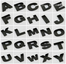 4pcs DIY 3D  sticker car styling accessories BLACK matte alphabet letters decal  - £79.18 GBP