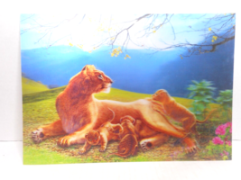 3D Wildlife HOLOGRAM Lenticular Poster Pride Of Lions Safari Plastic Pla... - £11.95 GBP