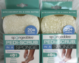 2x Spongeables Pedi Scrub Foot Scrubber Coconut Colada Shea Butter 20+ W... - $16.72