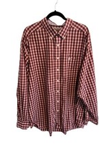 ARIAT Wrinkle Free Mens Button Down Plaid Shirt Red Western Contrast Cuff XXL - £24.77 GBP