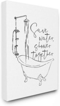 Stupell Industries Shower Together Funny Ink Drawing Bathroom, Design, Canvas. - £70.32 GBP