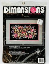 Dimensions Friends Forever Counted Cross Stitch Kit 14x8 inch 3699 Vintage 1990 - $16.82