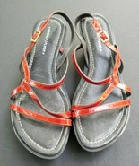 DONALD PLINER 9.5 Patent Leather Sandals Strappy Red Platform Slingback  - £28.84 GBP