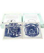 2 BLUE DELFT HANDMADE PILL TILES 1987 BURROUGHS WELLCOME SOCIAL GATHER +... - $510.72 MXN
