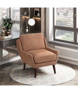Orange Chenille Accent Chair: Solid Wood, Comfort &amp; Style - $6,788.88 MXN