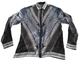 Versace Collection City Men&#39;s Size 42 100% Silk Shirt Blue Gray Button F... - $22,501.28 MXN